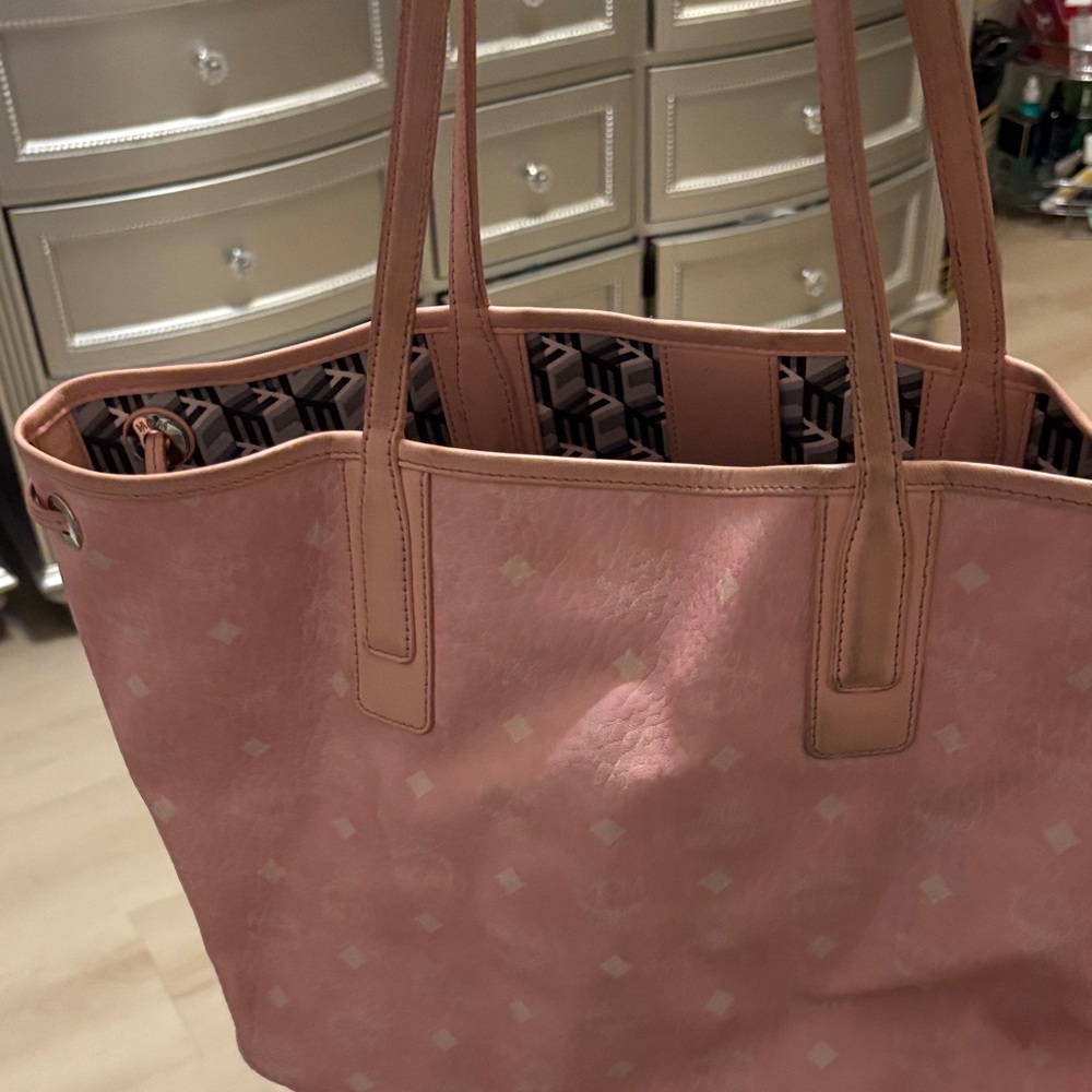MCM Pink Tote Bag with Monogram Design - Picture 2 of 7